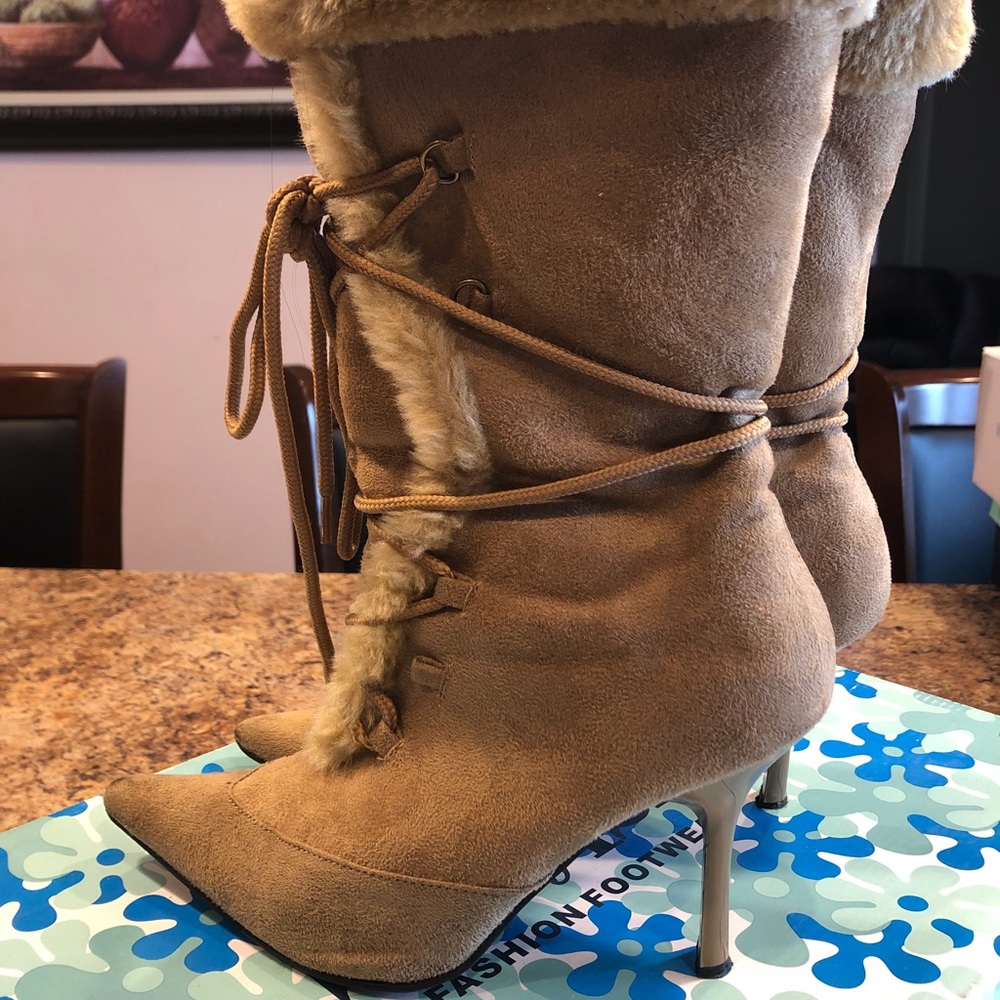 Furry boots.